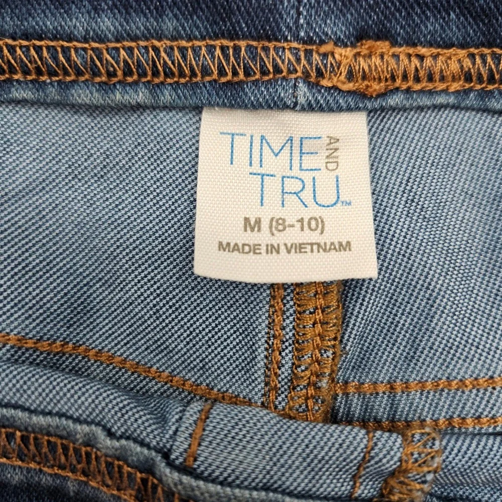 Time and Tru Womens Pull On Jeggings Dark Wash High Rise Denim Pants Size M 8-10 - Picture 3 of 9